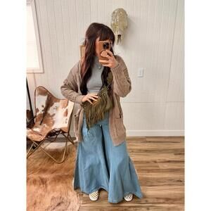 Bibi Women’s Size XL Wild Bloom Denim Super Ultra Flare Jeans Festival Western